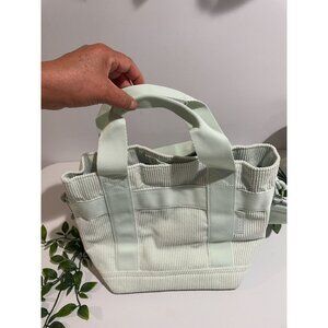 Adidas Mini Tote Bag Mint Corduroy With Adjustable Strap & Dual Handles